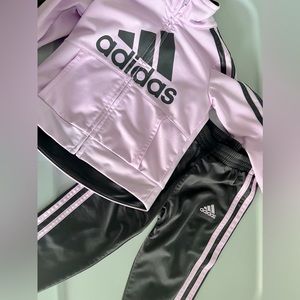 2T Toddler Purple and Black Adidas tracksuit
